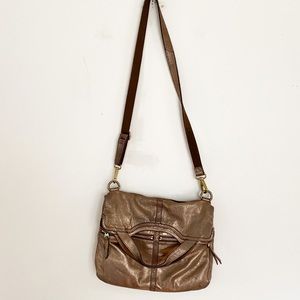 Fossil Explorer Metallic large crossbody hobo bag